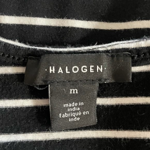Halogen 3/4 Sleeve Striped Tee - sz M - Picture 5 of 5